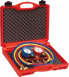 Двухпозиционный аналоговый манометрический коллектор и напорные шланги для хладагентов R410A, R32 Rothenberger Standard 5/16 SAE