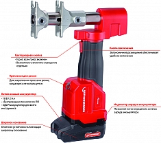 Характеристики аккумуляторного гидравлического аксиального пресса Rothenberger Romax Axial 16-20-25-32 мм